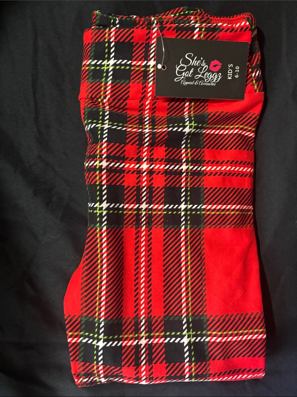 She’s Got Leggz Red Plaid Kids Leggings